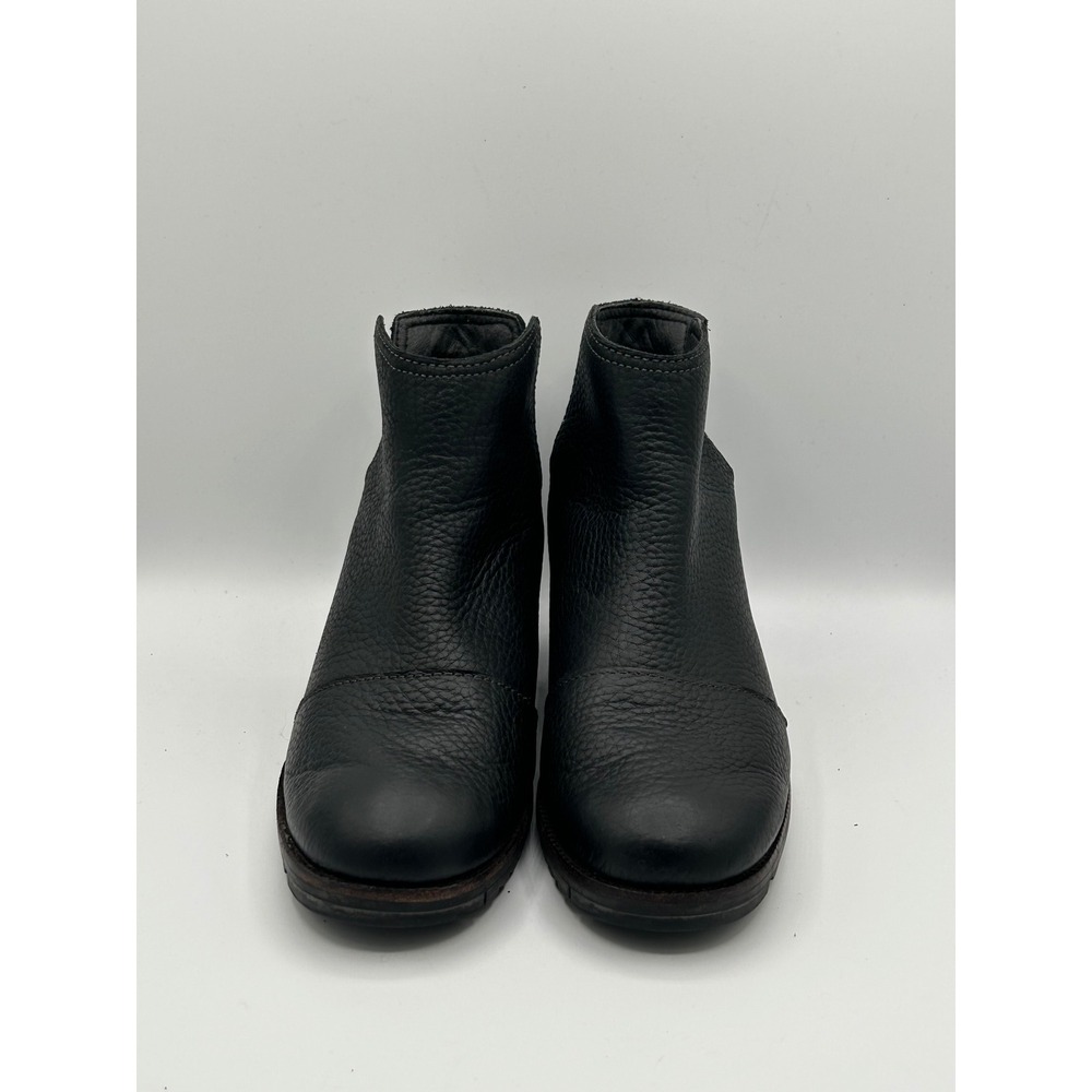 Sorel Cate Cut-Out Black Leather Suede Ankle Boots Waterproof NL3383-010 Women 6